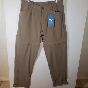 White Sierra Mt Tamalpais Stretch Convertible Pants Shorts XL Tan Bark NWT 65.00